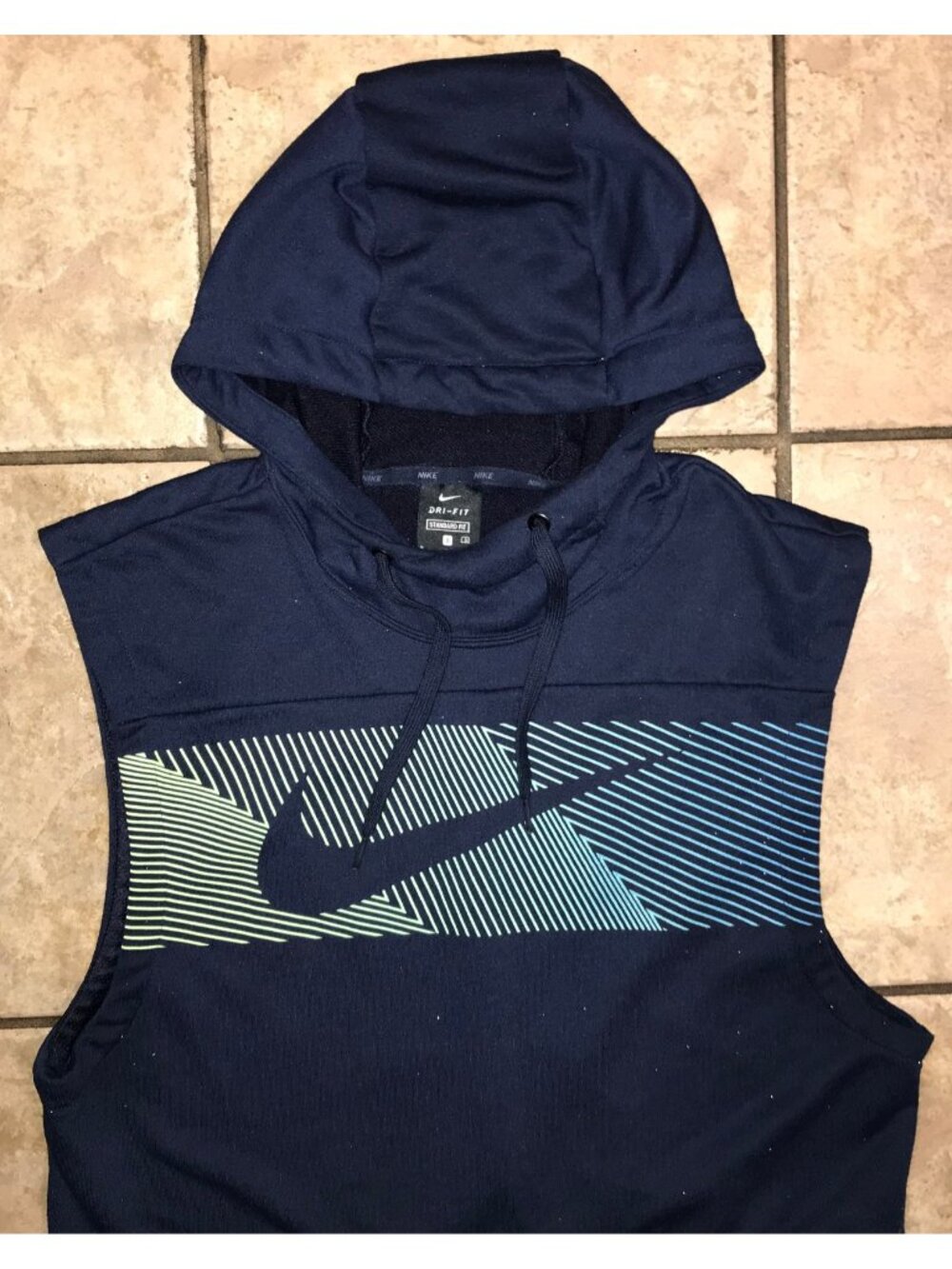 Men's Nike Dri Fit Sleeveless Hoodie Standard Fit-Size S (CJ4423)